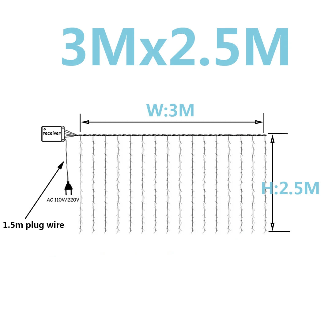 ✨ LED Curtain String Lights – Warm & White Fairy Lights for Home, Garden & Holidays