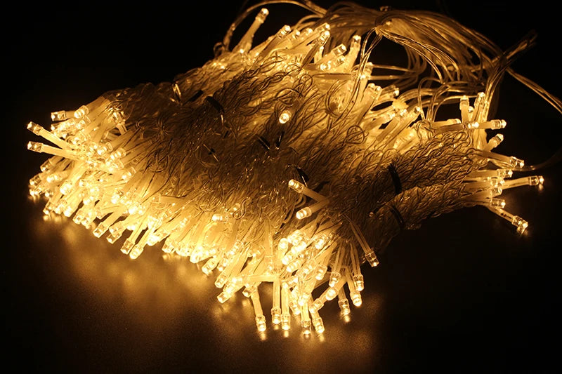 ✨ LED Curtain String Lights – Warm & White Fairy Lights for Home, Garden & Holidays