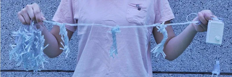 ✨ LED Curtain String Lights – Warm & White Fairy Lights for Home, Garden & Holidays