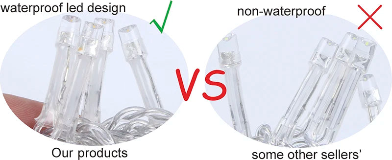 ✨ LED Curtain String Lights – Warm & White Fairy Lights for Home, Garden & Holidays