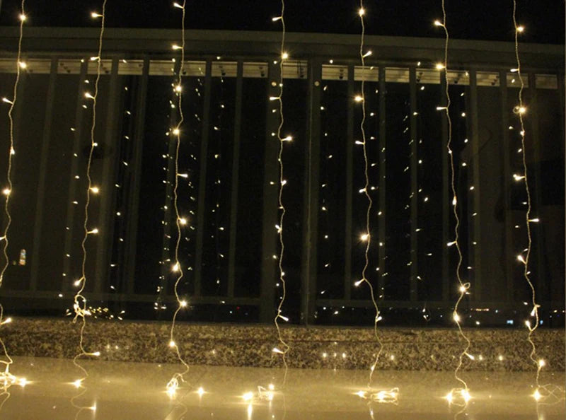 ✨ LED Curtain String Lights – Warm & White Fairy Lights for Home, Garden & Holidays