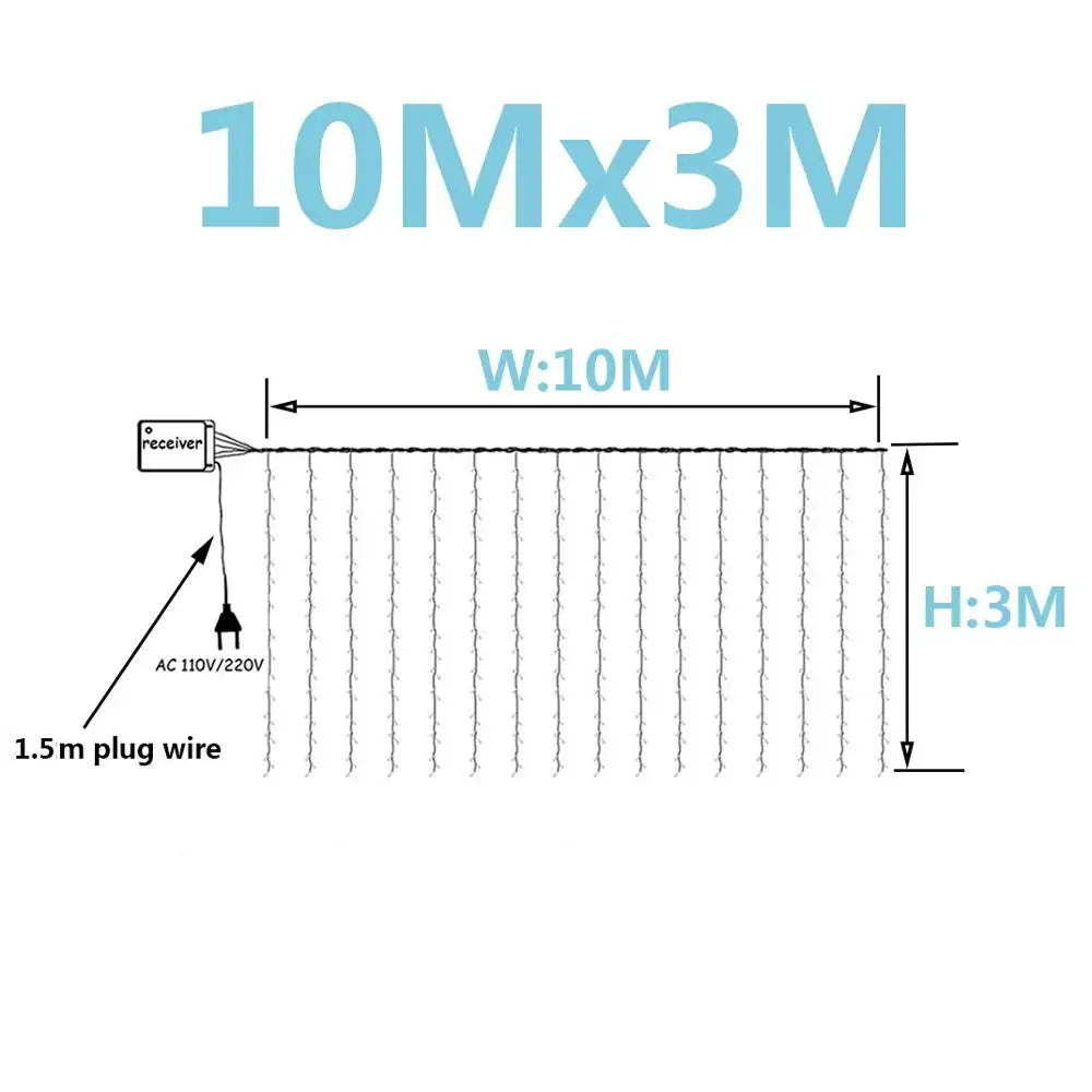 ✨ LED Curtain String Lights – Warm & White Fairy Lights for Home, Garden & Holidays