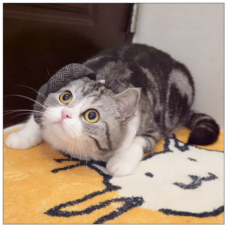 Funny Pet Cat Hat Gentleman's Hat Beret Tie Bathing Blood Gangster Handsome Cosplay Photo Prop Pet Halloween Costume