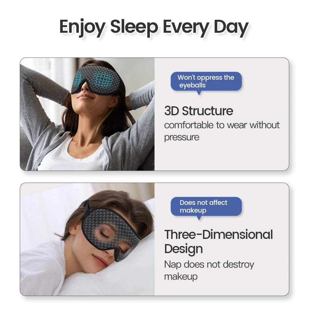 3D Sleeping Mask 100% Blackout Blindfold Sleep Mask for Eyes Smooth Sleep Eye Mask Sleeping Aid Eye Mask for Travel Slaapmasker