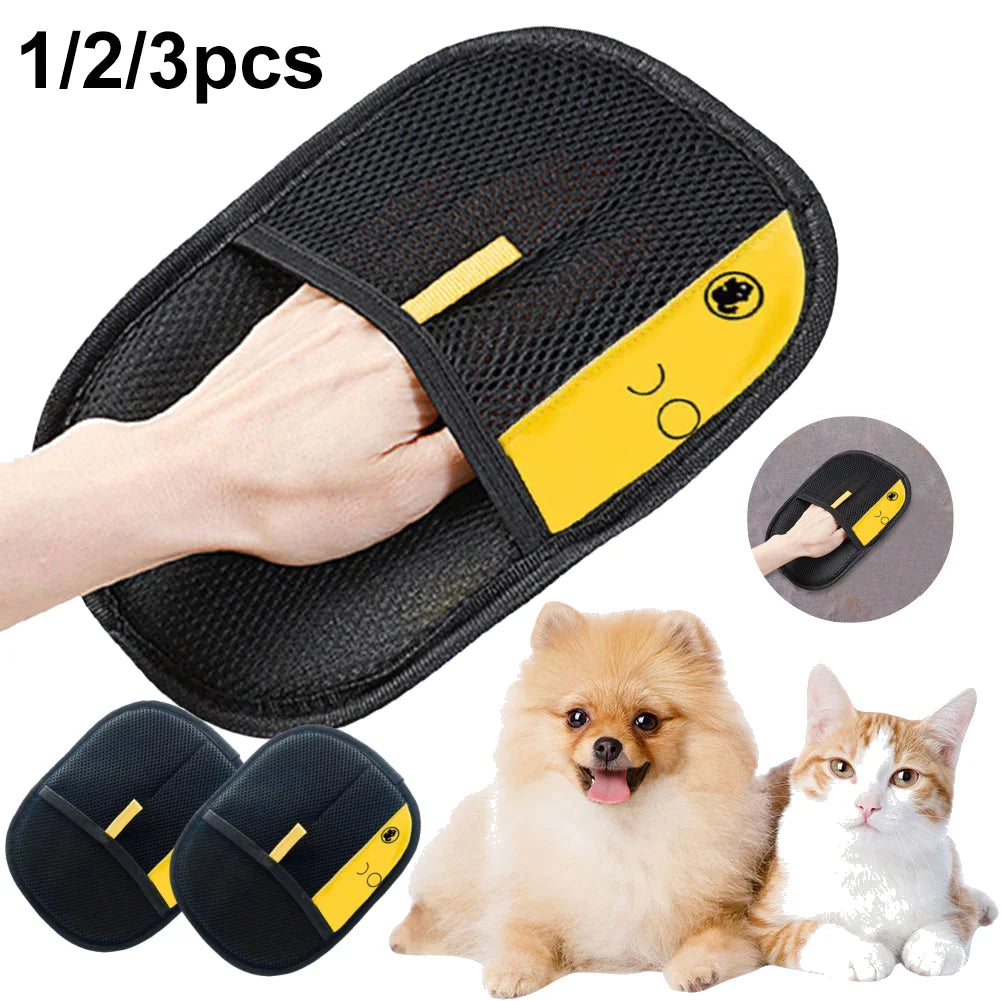 🧤 2-in-1 Pet Grooming & Deshedding Glove – Gentle Massage and Hair Removal for Dogs, Cats & Rabbits