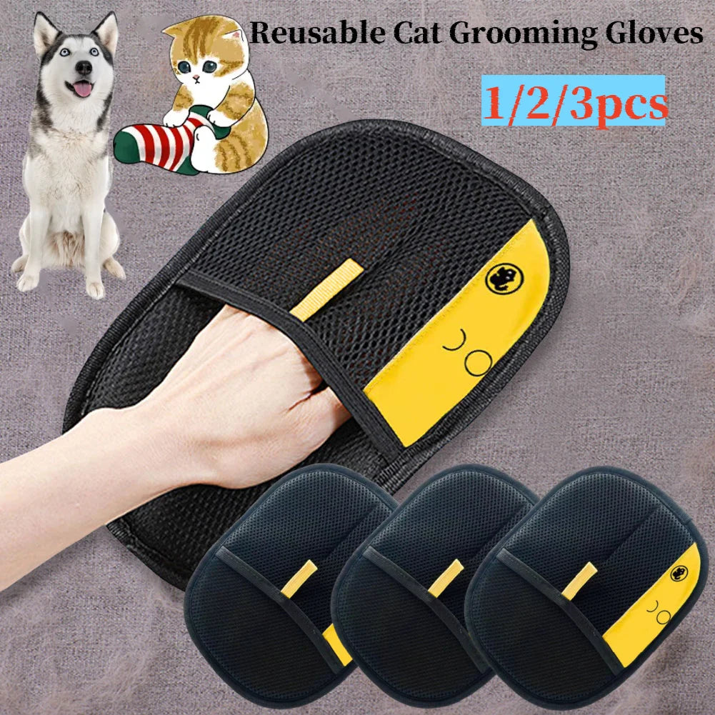 🧤 2-in-1 Pet Grooming & Deshedding Glove – Gentle Massage and Hair Removal for Dogs, Cats & Rabbits